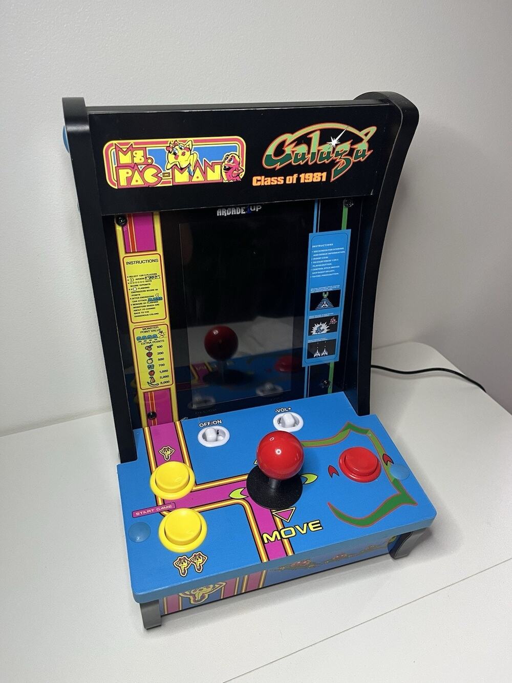 Arcade1Up Ms. Pacman Galaga Dug 81 Countercade Arcade MSP-C-402000 Works Great!